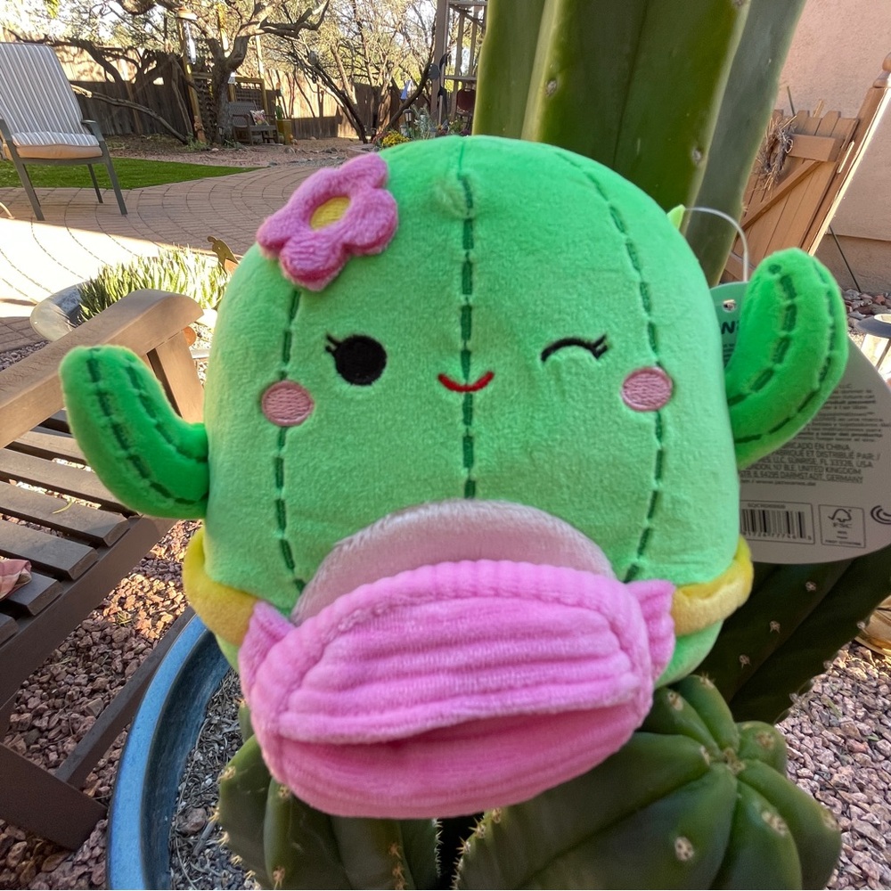 Squishmallows Cactus winking with signature pink fanny pack. 5โ - Picture 4 of 9